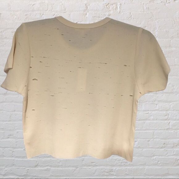 NWT Gilded Intent Distressed Therm crop Top - Picture 3 of 5